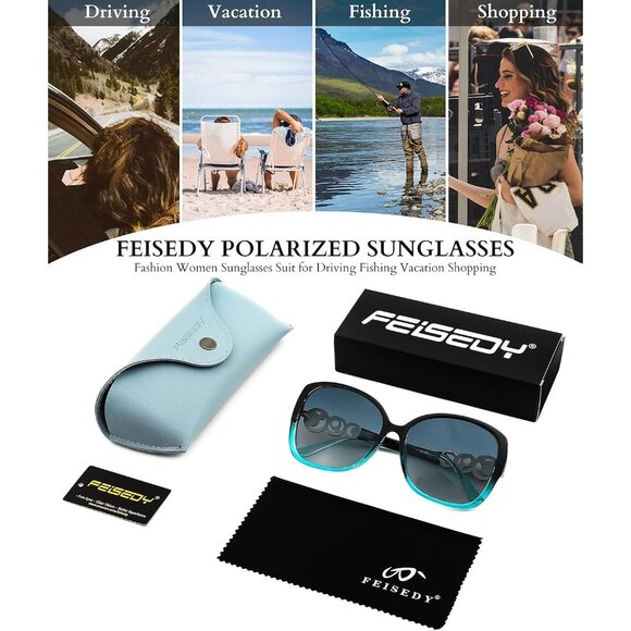 Women's Fashion Square Sunglasses Frame Pearl Sparkling Eyes Protection - Picture 6 of 14